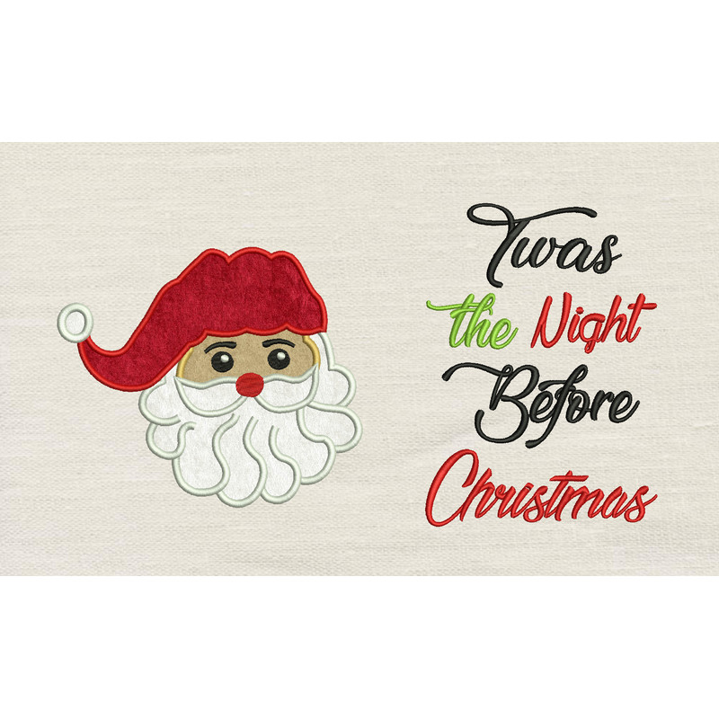 Santa Face Applique With Twas The Night 2 Designs Reading Pillow V3 0