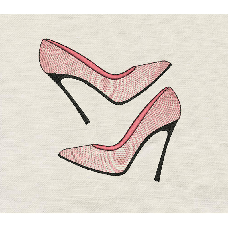 High Heel Shoe Embroidery Design 3 Sizes INSTANT D0WNL0AD V2 0