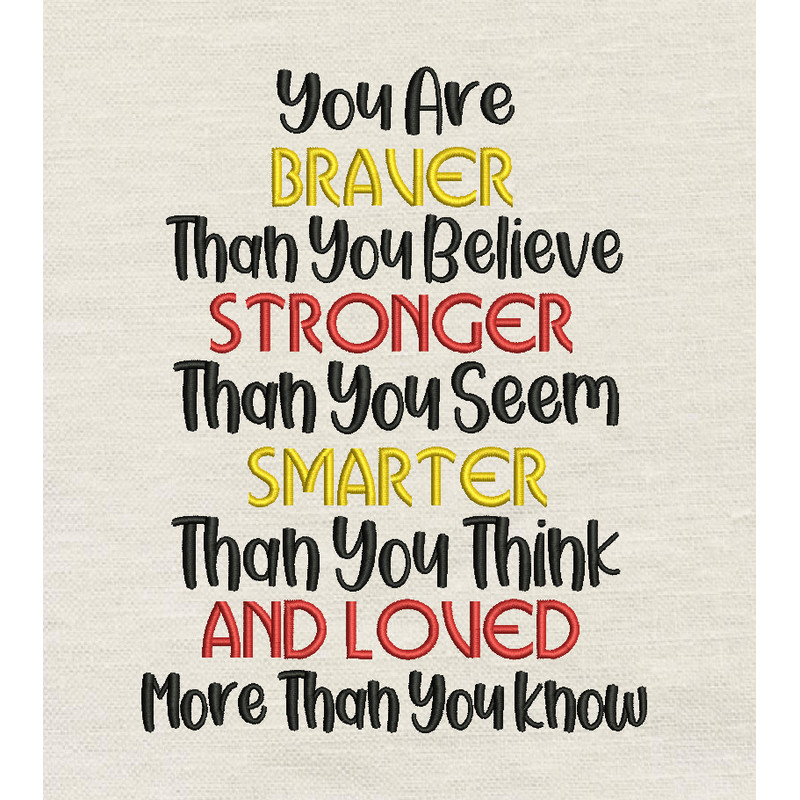 You Are Braver Embroidery Design 3 Sizes Reading Pillow V2 0