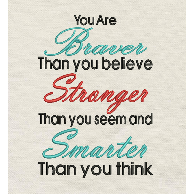 You Are Braver Embroidery Design 3 Sizes Reading Pillow V3 0