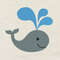 Whale Embroidery Design 3 Sizes INSTANT D0WNL0A 0