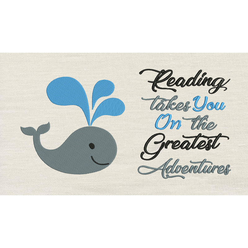 Reading Takes You With Whale 2 Designs Reading PillowINSTANT D0WNL0AD 0