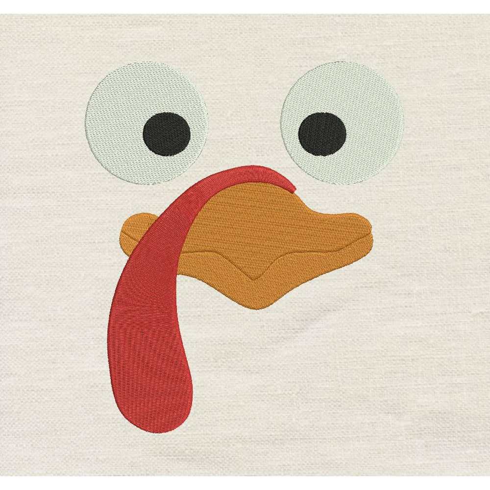 Turkey Face Embroidery Design 3 Sizes INSTANT D0WNL0A 0