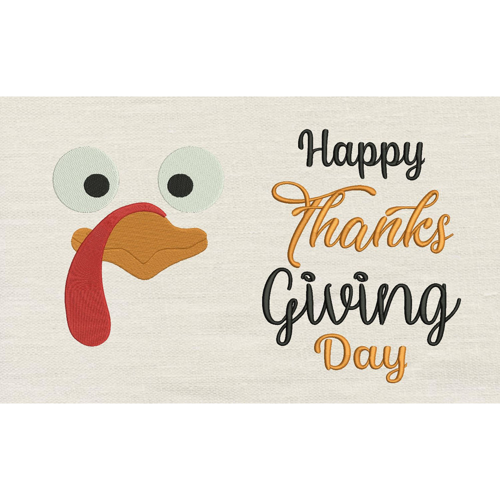 Turkey Face With Happy Thanksgiving 2 Designs Reading Pillow 0