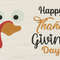 Turkey Face With Happy Thanksgiving 2 Designs Reading Pillow 0