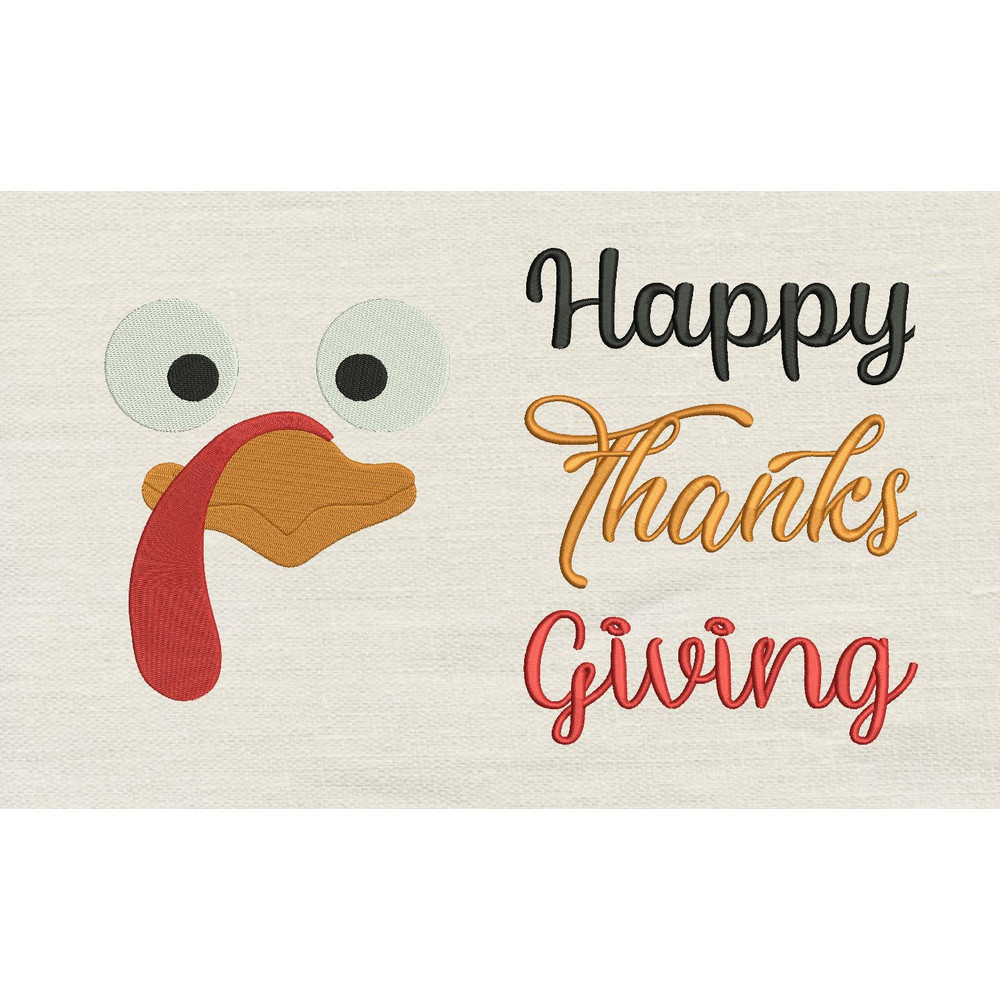 Turkey Face With Happy Thanksgiving 2 Designs Reading Pillow DOWNLOAD 0