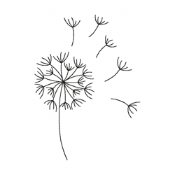 dandelion embroidery design 3 sizes -instant d0wnl0a