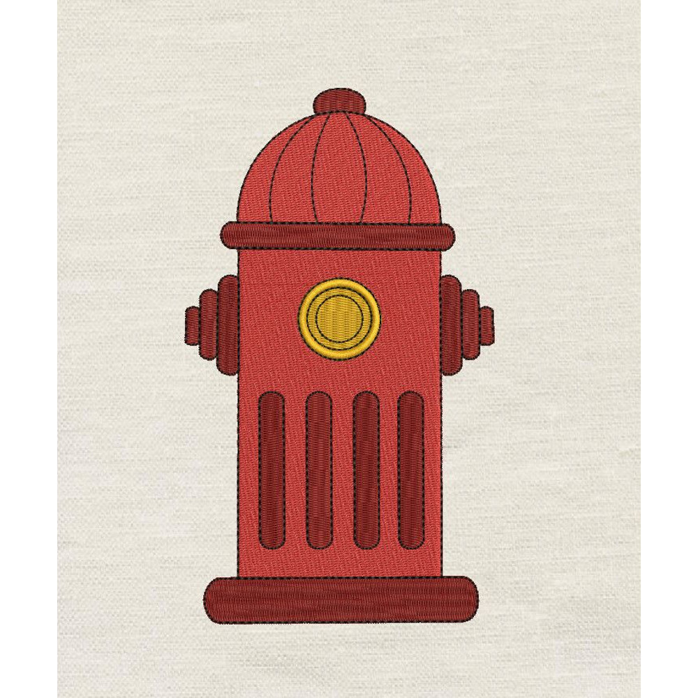Fire Hydrant Embroidery Design 3 Sizes INSTANT D0WNL0A 0