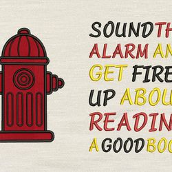 fire hydrant applique with sound the alarm 2 designs reading pillow-instant d0wnl0ad