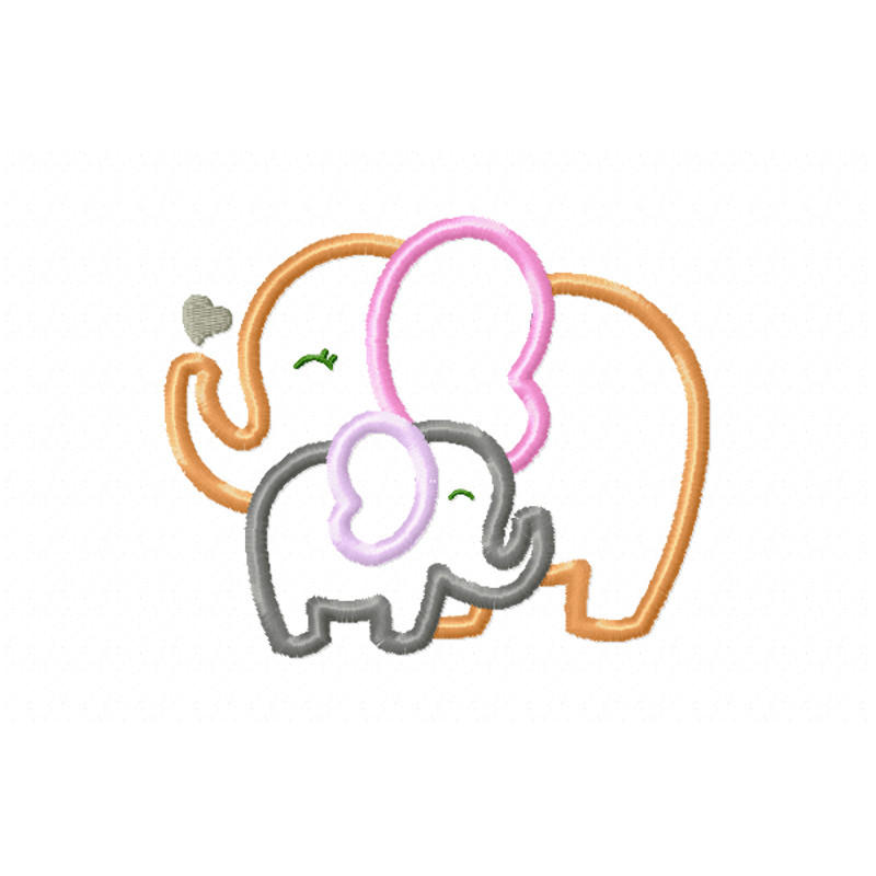 Mama Elephant Embroidery Design INSTANT D0WNL0AD 0