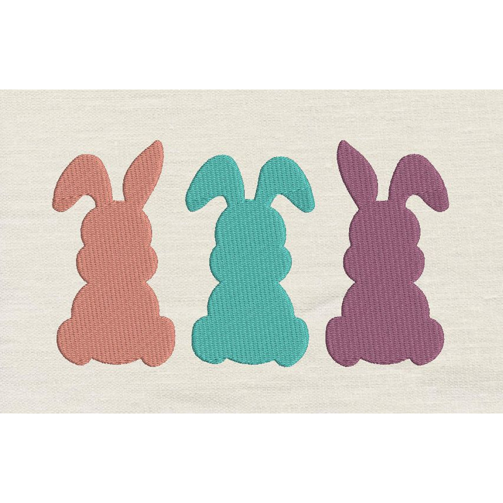 Bunny Trio Embroidery Design 3 Sizes INSTANT D0WNL0A 0
