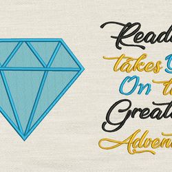 reading takes you with diamond 2 designs reading pillow-instant d0wnl0ad