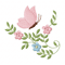 Flower Butterfly Embroidery Design INSTANT D0WNL0AD 0