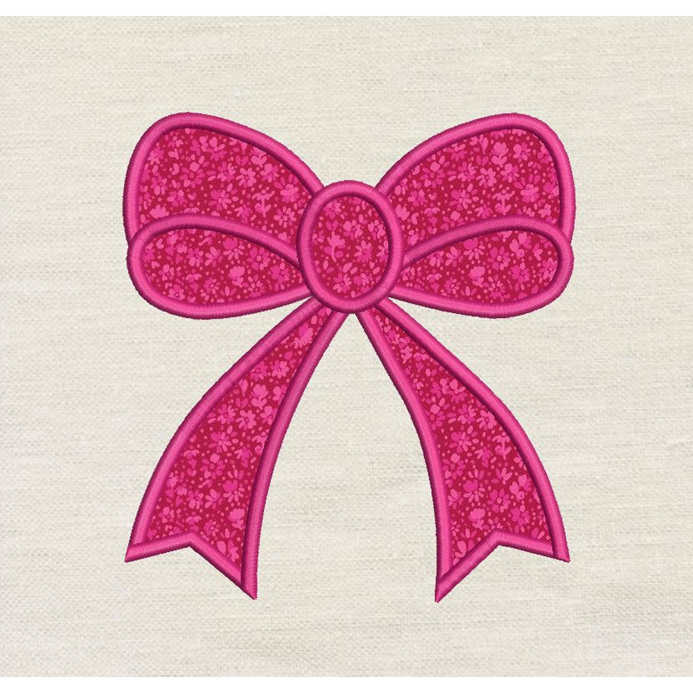 Side Bow Applique Embroidery Design 3 Sizes INSTANT D0WNL0A 0