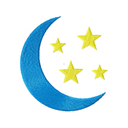 moon and stars embroidery design -instant d0wnl0ad