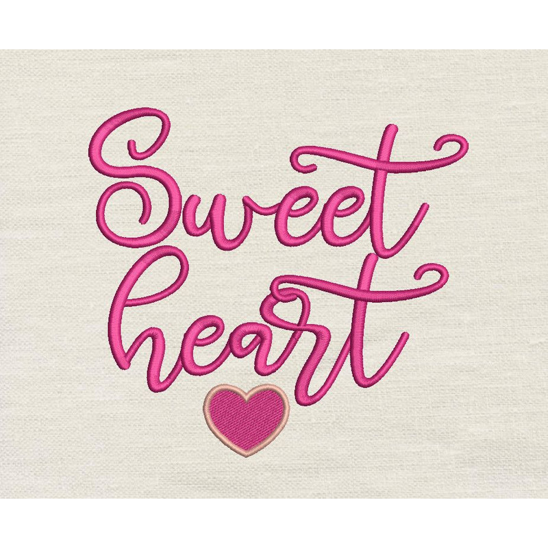 Sweetheart Embroidery Design 3 Sizes INSTANT D0WNL0A 0