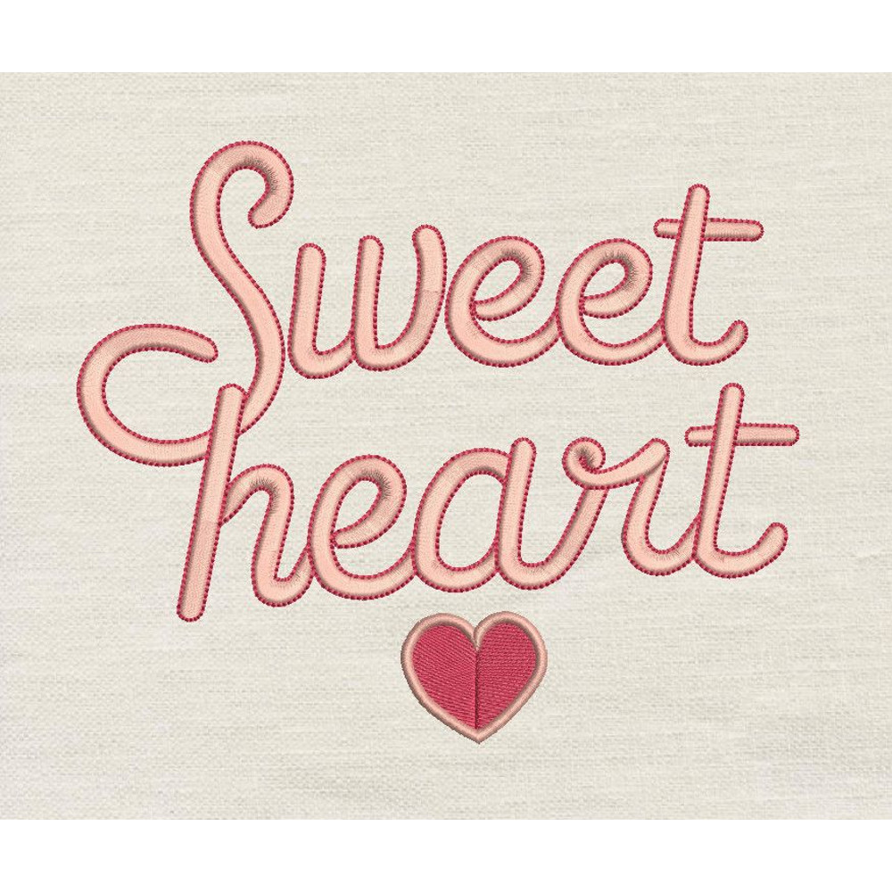Sweetheart Embroidery Design 3 Sizes INSTANT D0WNL0AD 3 0