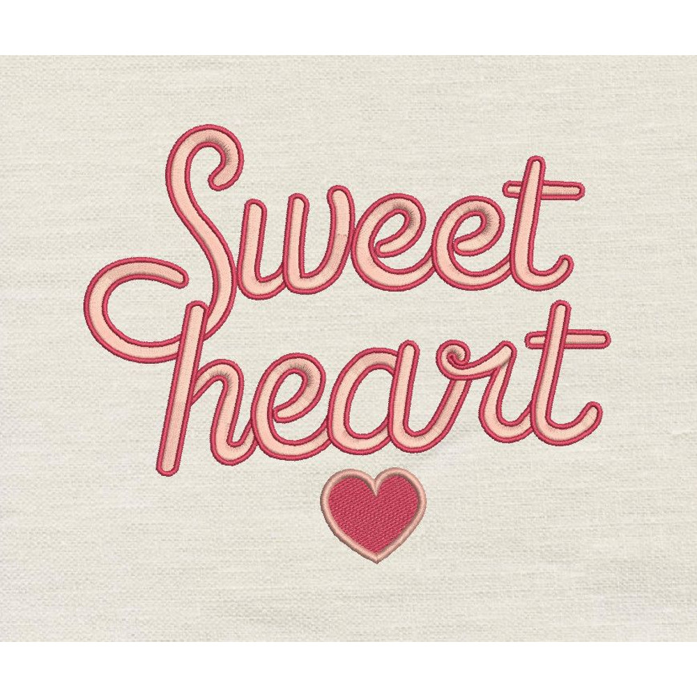 Sweetheart Embroidery Design 3 Sizes INSTANT D0WNL0AD 4 0