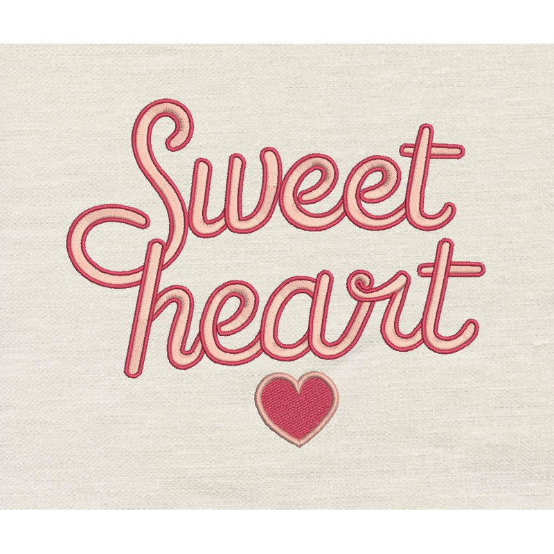 Sweetheart Embroidery Design 3 Sizes INSTANT D0WNL0AD 4 0