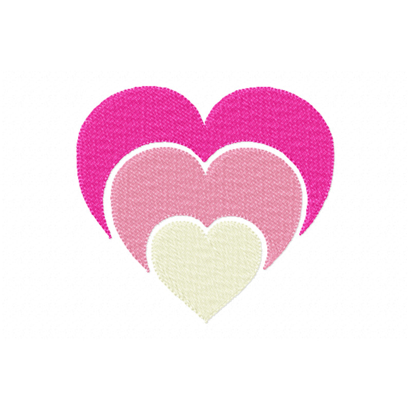 Three Hearts Embroidery Design INSTANT D0WNL0AD 0