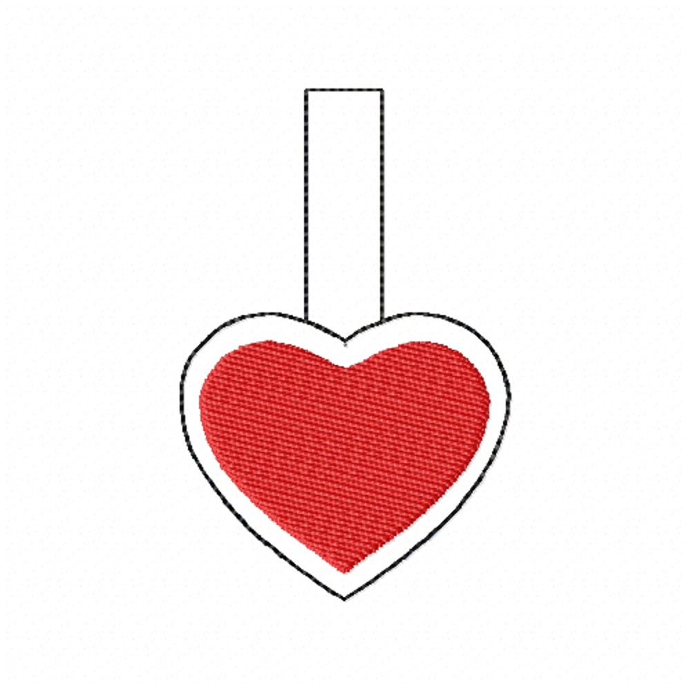 Snap Tab Heart Embroidery Design INSTANT D0WNL0AD 0