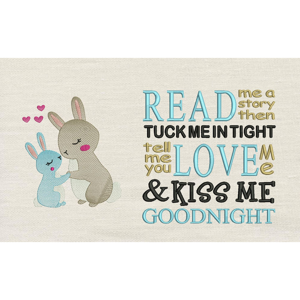 Bunny Mother And Baby With Read Me A Story 2 Designs Reading Pillow 0