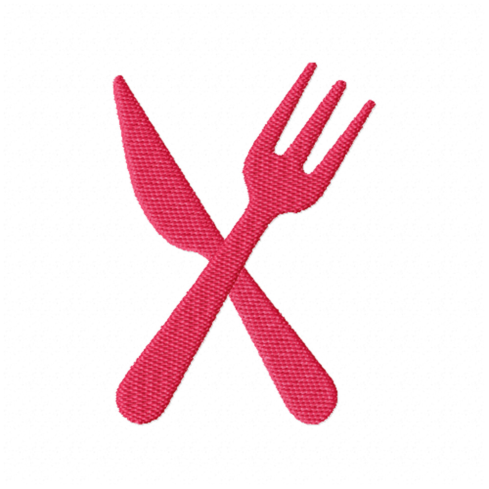 Knife And Fork Embroidery Design INSTANT D0WNL0AD 0