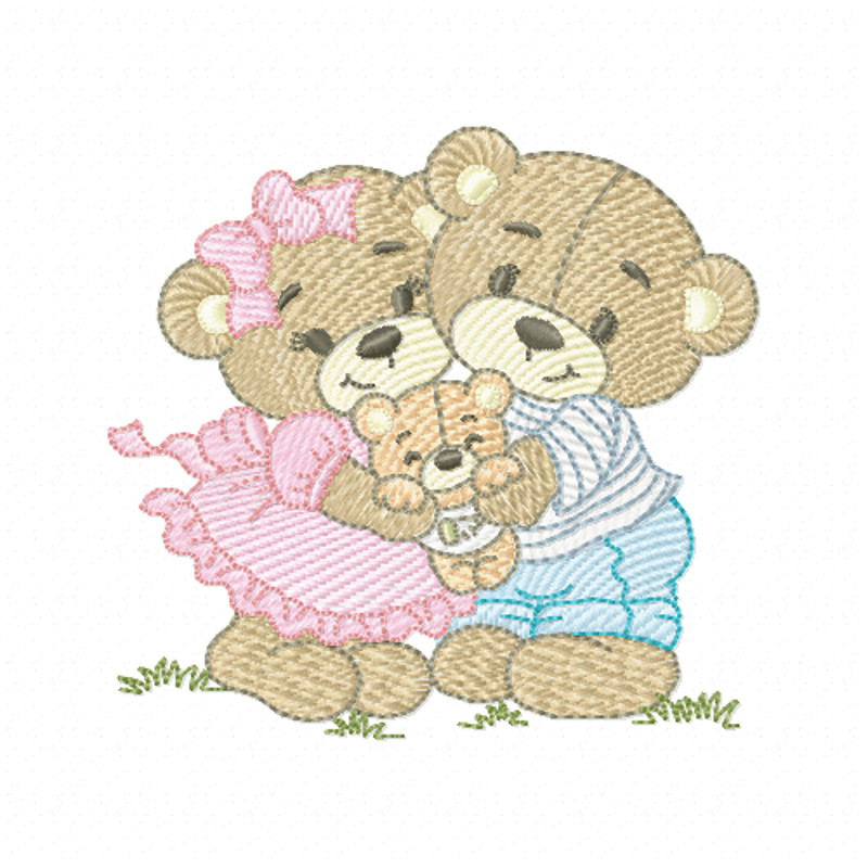 Bear Family Embroidery Design INSTANT D0WNL0AD 0