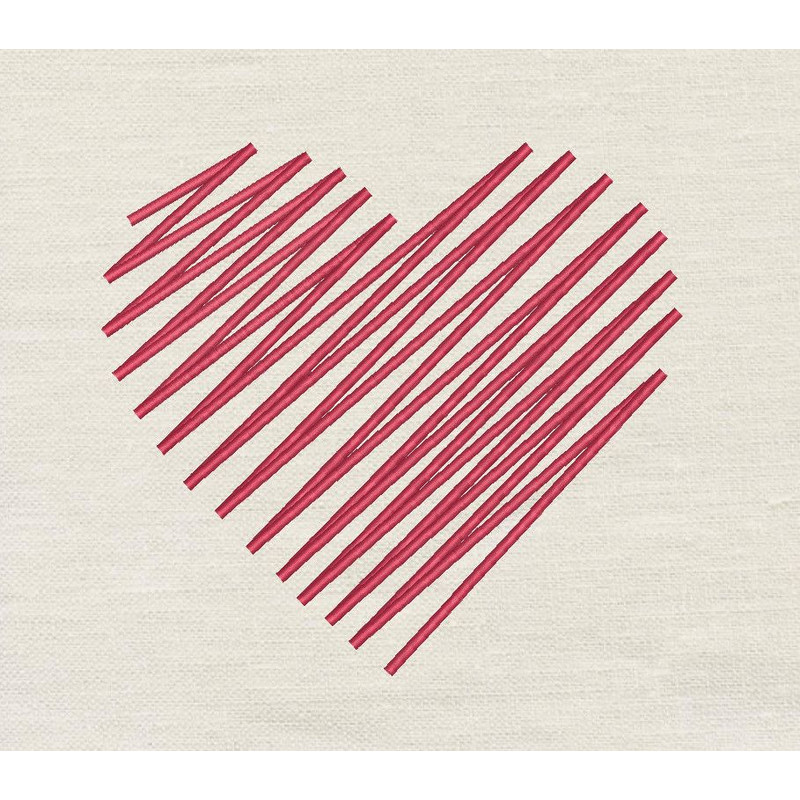 Heart Embroidery Design 3 Sizes INSTANT D0WNL0AD 0