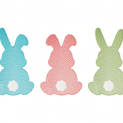 easter bunny embroidery design 3 sizes -instant d0wnl0ad