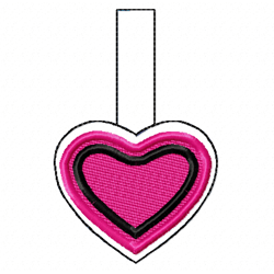 snap tab heart embroidery design -instant d0wnl0ad 02