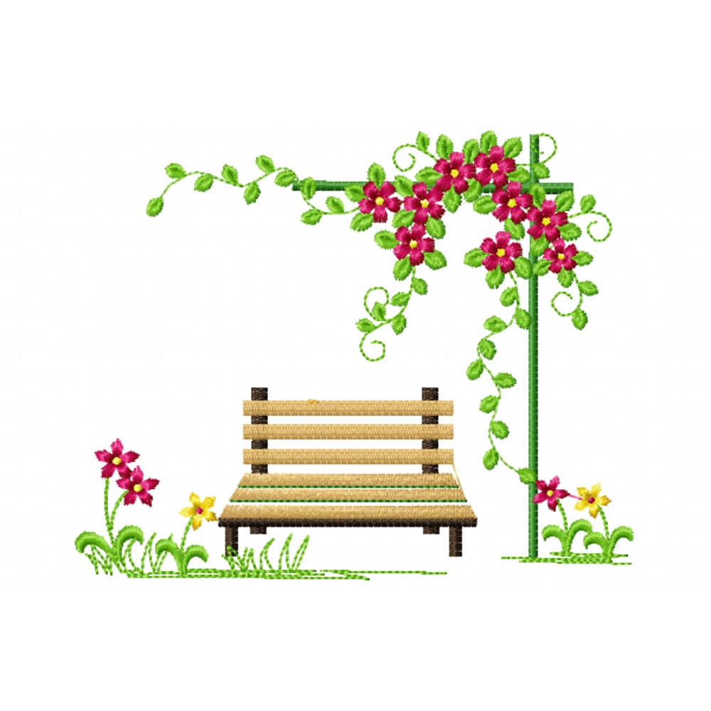 Garden Embroidery Design INSTANT D0WNL0AD 0