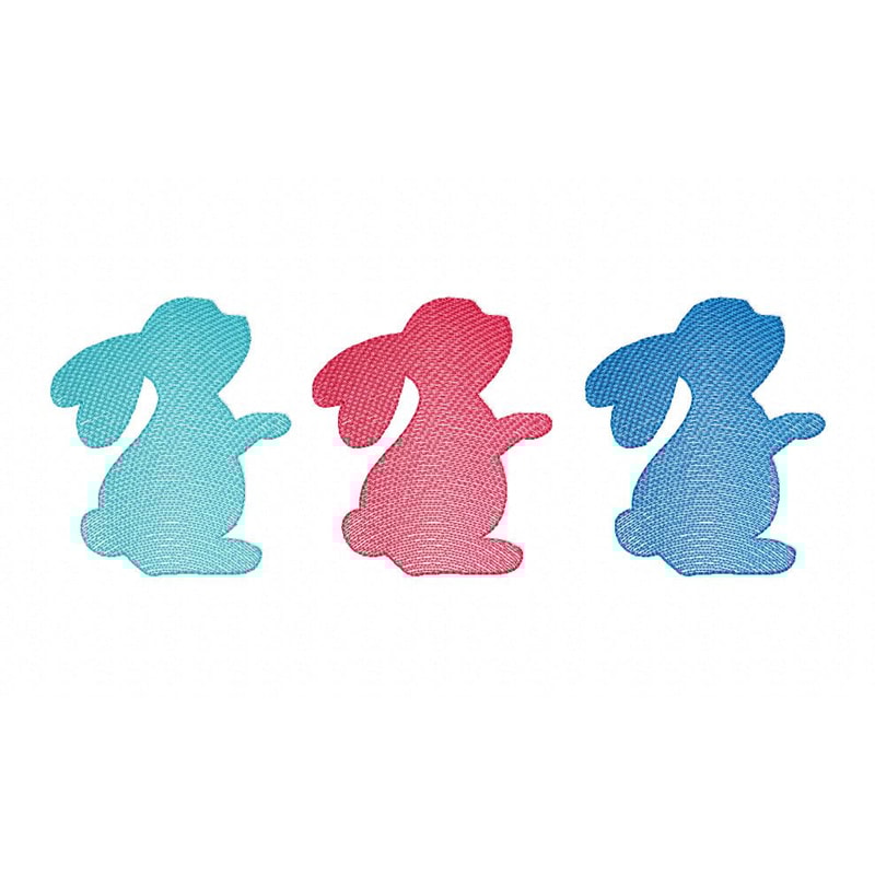 Bunny Trio Embroidery Design 3 Sizes INSTANT D0WNL0AD 3 0