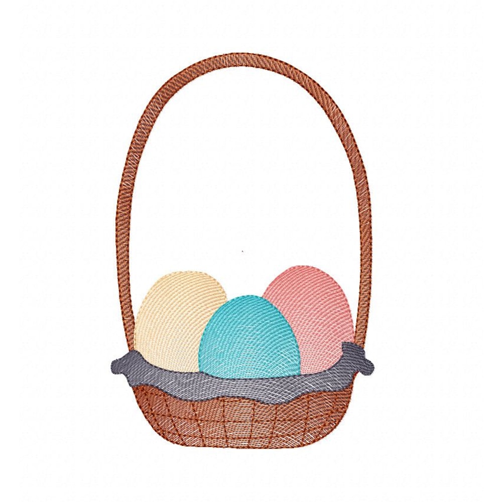 Easter Basket Embroidery Design 3 Sizes INSTANT D0WNL0AD 3 0