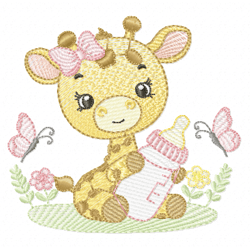 baby giraffe embroidery design -instant d0wnl0ad