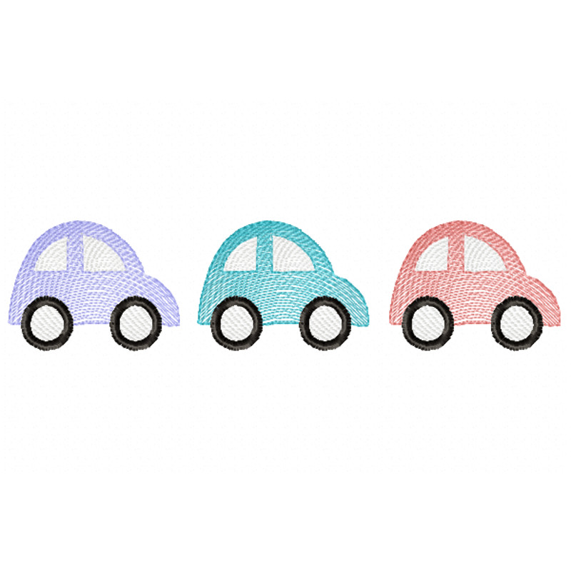 Car Trio Embroidery Design 3 Sizes INSTANT D0WNL0AD 3 0