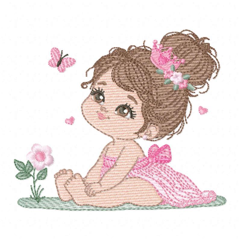 Little Girl Embroidery Design INSTANT D0WNL0AD 0