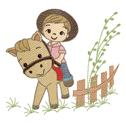boy horse embroidery design -instant d0wnl0ad