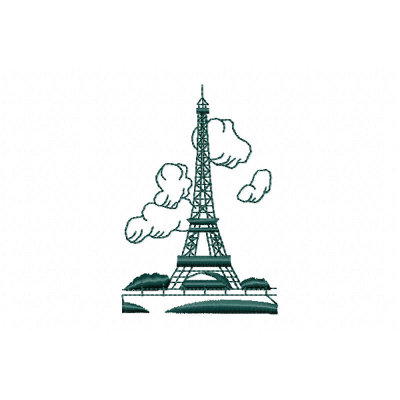 Eiffel Tower Embroidery Design INSTANT D0WNL0AD 0