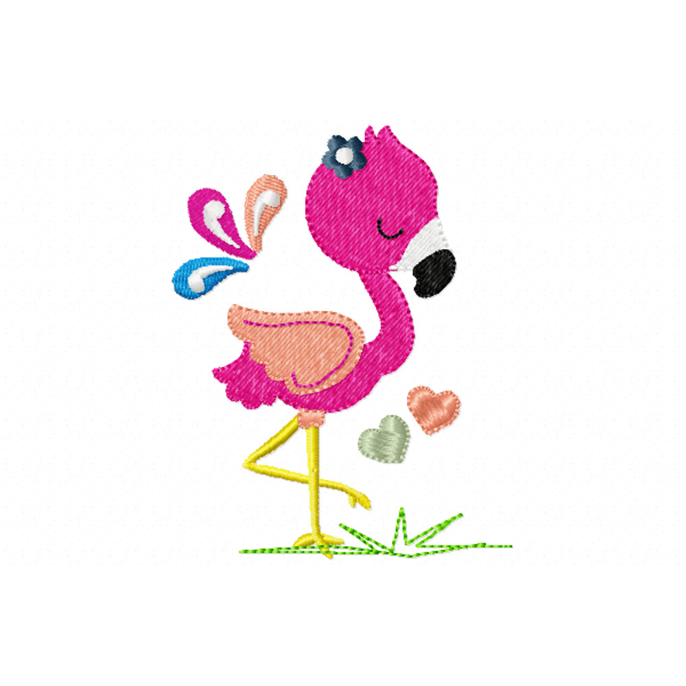 Flamingo Embroidery Design INSTANT D0WNL0AD 0