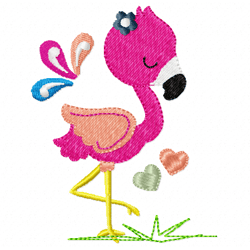 flamingo embroidery design -instant d0wnl0ad