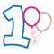 Balloon Birthday Number 1 Embroidery Design 3 Sizes 0