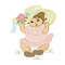 Girl Holding A Hat Embroidery Design INSTANT D0WNL0AD 0