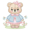 Teddy Bear Girl Embroidery Design INSTANT D0WNL0AD 0