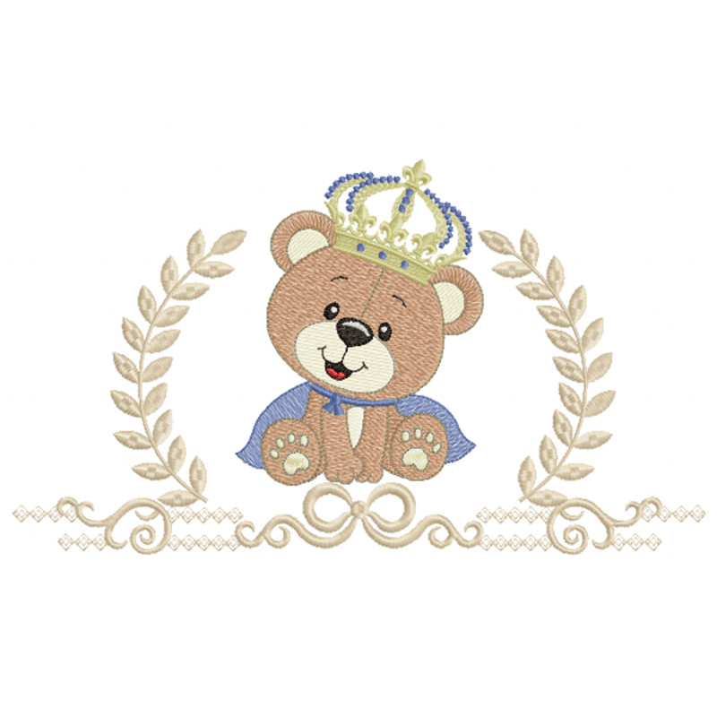 Baby Bear King Embroidery Design INSTANT D0WNL0AD 0