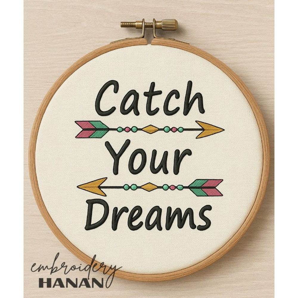 Catch Your Dreams Embroidery Design 3 Sizes INSTANT D0WNL0AD 0
