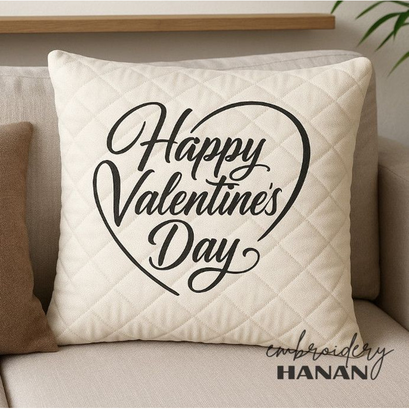 Happy Valentine Day Embroidery Design 3 Sizes INSTANT D0WNL0AD 0