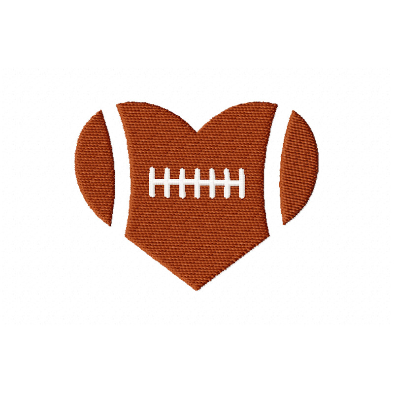 Football Heart Embroidery Design 3 Sizes INSTANT D0WNL0AD 0