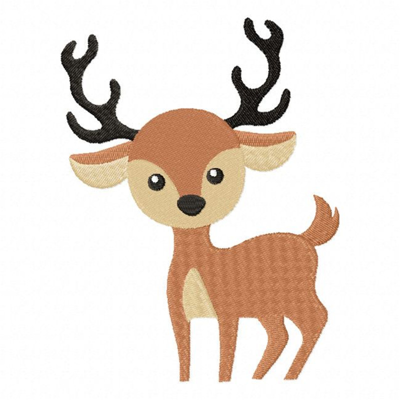 Little Deer Embroidery Design 3 Sizes INSTANT D0WNL0AD 0
