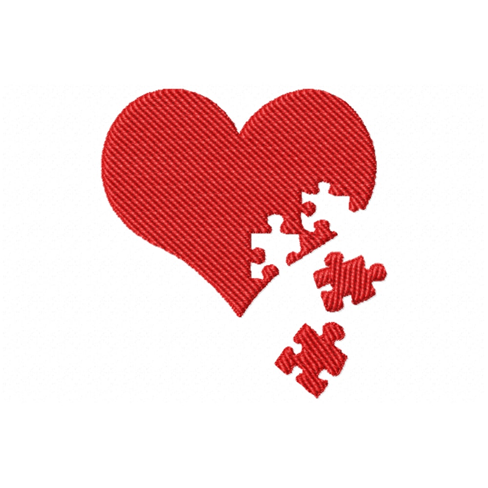 Puzzle Heart Embroidery Design INSTANT D0WNL0AD 0